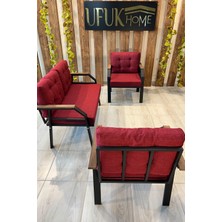 UFUK HOME Kavacık 2 1 1 Bahçe Takımı, Bahçe Mobilyası, Balkon Takımı, Bordo Balkon Oturma Grubu
