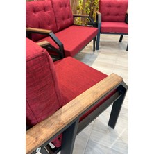 UFUK HOME Kavacık 2 1 1 Bahçe Takımı, Bahçe Mobilyası, Balkon Takımı, Bordo Balkon Oturma Grubu