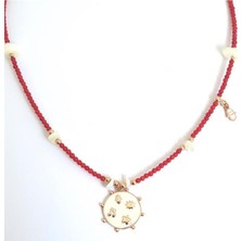 Pier Gümüş  Mercan ve Inci Şans Gümüş Kolye