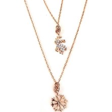 Pier Gümüş  Geyik ve Kar Tanesi Gümüş Kolye