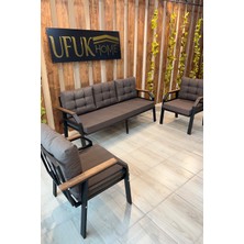 Ufuk Home Kavacık Balkon Bahçe Mobilyası 3 1 1 Antrasit Takım