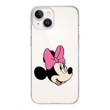 Printify Apple iPhone 14 Plus Uyumlu Kapak Minnie Mouse Tasarımlı Şeffaf Silikon Kılıf