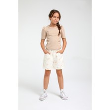 Escabel Balon Kol Önü Detaylı Tişört - Vizon