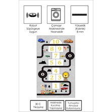 Ruglod Makinede Yıkanabilir Kaymaz Taban Leke Tutmaz Antialarjik Yol Desenli Çocuk Odası Halısı Oyun Matı