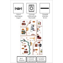Ruglod Makinede Yıkanabilir Kaymaz Taban Leke Tutmaz Antialarjik Yol Desenli Çocuk Odası Halısı Oyun Matı