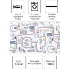 Ruglod Makinede Yıkanabilir Kaymaz Taban Leke Tutmaz Antialarjik Çocuk Odası Halısı Oyun Matı