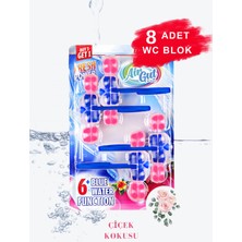 AirGut 2'li Paket WC Blok, Tuvalet Koku Giderici 8 Adet Çiçek Kokusu Bloğu (Mavi su verir)