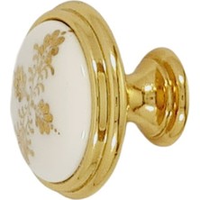 Lideraks Gıustı Desenli Gold Düğme Kulp ( 5 Adet )