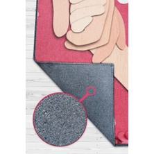 Homshtag Benim Annem Kraliçe Pamuklu Dokuma Tabanlı Yıkanabilir Dekoratif Halı