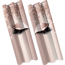 Seasong 2 Panel Drapes Kirpik Baskı Pencere Perdeleri Oda Yatak Odası Pembesi Için Karartma (Yurt Dışından)