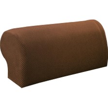 Seasong 2pcs Elastik Kanepe Koltuk Kökeni Koltuk Slipcovers Koruyucu Kol Dinlenme Kapakları Kahverengi (Yurt Dışından)