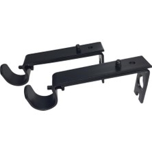 Seasong 2pcs Ayarlanabilir Perde Çubuk Tutucu Braketler Perdelik Kutup Askı Kancaları Siyah (Yurt Dışından)
