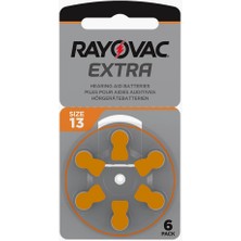 Rayovac Extra 13 Numara Işitme Cihazı Pili (5 Paket x 6 Adet = 30 Adet Pil)