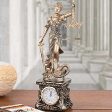Keyfim Shop Dekoratif Saatli Themis  Adalet Heykeli