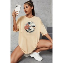 Trendypassion  Kanagawa Oki Nami Ura Baskılı T-Shirt