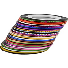 Mirror 2x Mix Renkler Striping Bant Tırnak Sanatı Diy Dekorasyon Tırnak Manikür Çıkartma (Yurt Dışından)