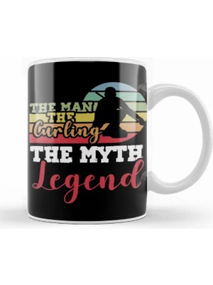 Man Curling Legend Myth Curling Stones Coach Team Crew Kupa Bardak Porselen
