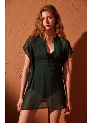 Penti Basic Koyu Yeşil Kaftan