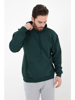 Defy's Erkek Kapüşonlu Sweat Yeşil