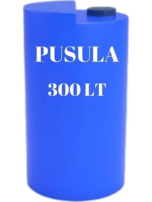 Pusula Su Depoları Polietilen 300 Lt Mavi Dikey Su Deposu / Vanalı