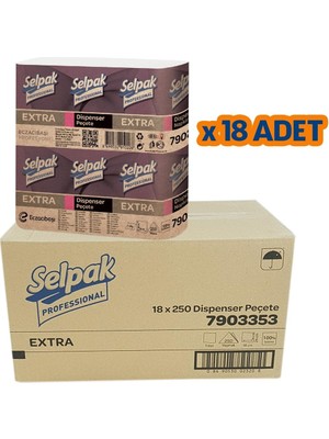 Selpak Dispenser Peçete 250 Yaprak ( 18 Paket )