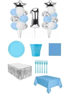 Çıtı Pıtı Store Mavi Renk  Yaş Doğum Günü Seti