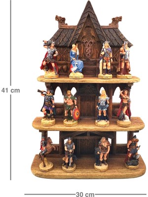 Rakun Home Veronese Design Standlı Iskandinav Mitolojisi 12'li Biblo Seti