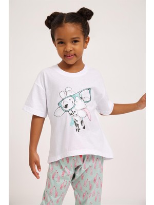 Fun Giraffe Kız Çocuk T-Shirt Beyaz