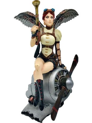 Rakun Home Steampunk Serisi Fantastik Kadın Savaşçı Biblo