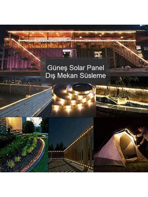 Upway Güneş Enerjili Solar Aydınlatma Rgb 5 Metre Silikonlu Şerit LED Ev Bahçe Süsleme Dekor