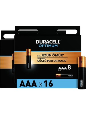 Duracell Optimum Aaa Alkalin Pil, 1,5 V LR03 MN2400, 16’li Paket