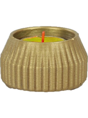 Evene Mumluk Şamdan Tealight Mum Uyumlu Çizgili Model