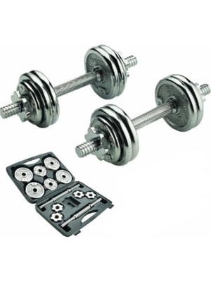 Ckspor 15 kg Krom Dumbell Seti Çantalı Döküm Plaka Dambıl Seti  CKS15