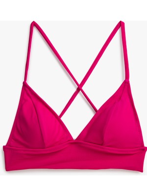 Koton Bralet Bikini Üstü Üçgen Kaplı Çapraz Askı Detaylı