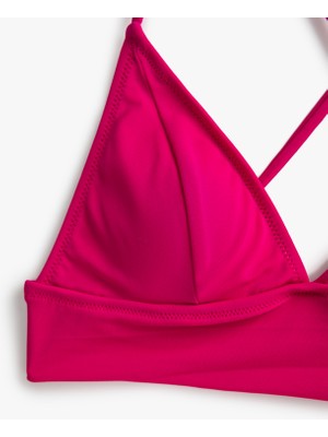 Koton Bralet Bikini Üstü Üçgen Kaplı Çapraz Askı Detaylı