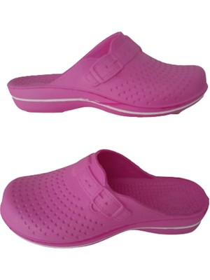 Gezer Unisex Pembe-Beyaz Çizgili Banyo Balkon Terliği