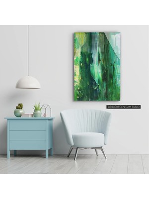 Woody City Yağlı Boya Cam Tablo