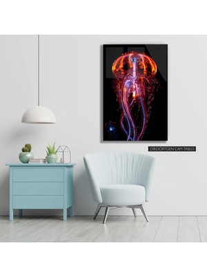 Woody City Renkli Deniz Anası Cam Tablo