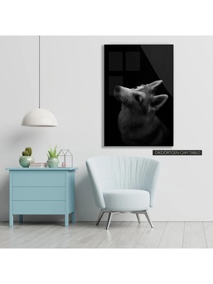 Woody City Kurt Siyah Beyaz Cam Tablo