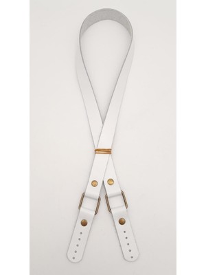 Angel Çanta Aksesuar Beyaz Renk Kare Iki Model  Deri Çanta Sapı Antik Metalli