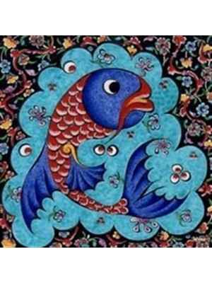 Pix Art Sanat  Eski Tarz Balık Desen PixArt Sanat Elmas Mozaik Tablo Diamond Türkiye 52*52