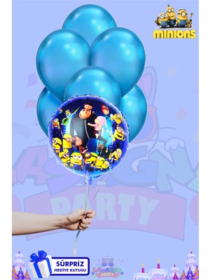 Lasagna Store Minions Temalı Lüx Baskılı Folyo Balon Seti