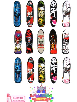 Lasagna Store 3'lü Parmak Kaykay Seti ve Sürpriz Hediye Kutusu (3 Adet) Renkli Tasarımlar