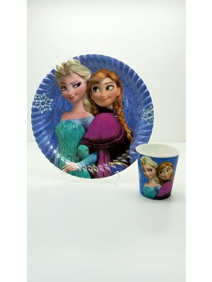 Lasagna Store Elsa Temalı Baskılı Lüx 8 Kişilik Tabak Bardak