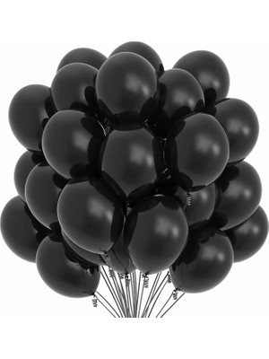Lasagna Store Metalik SİYAH  Renkli 50'li Balon Seti