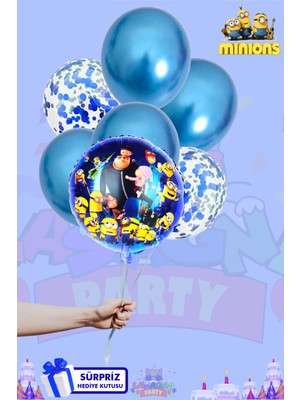 Lasagna Store Minions Temalı Lüx Baskılı Folyo Balon Seti