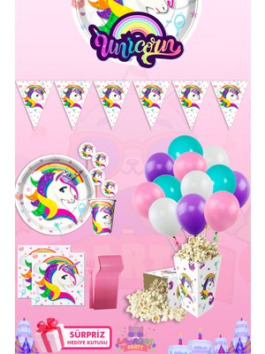 Lasagna Store Ünicorn 4 Kişilik Süper Ekonomik Doğum Günü Parti Malzemeleri Seti