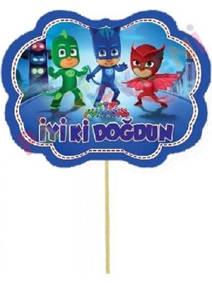 Lasagna Store Pj Mask Temalı Baskılı  12'li Konuşma Balonu