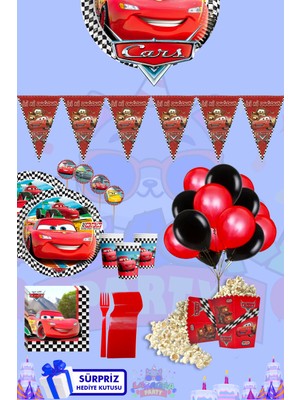 Lasagna Store Cars Arabalar 4 Kişilik Süper Ekonomik Doğum Günü Parti Malzemeleri Seti