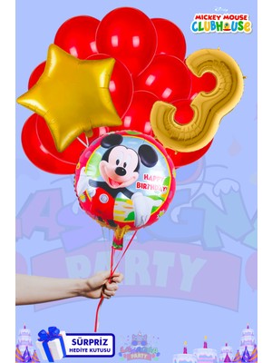 Lasagna Store Mickey Mouse Temalı Gold Lüx Yaş Folyo Balon Seti